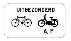 verkeersbord onderbord fietsers bromfietsers M12