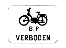verkeersbord onderbord fietsers bromfietsers M16