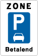 verkeersbord zone E9 parkeertoestemming betalend