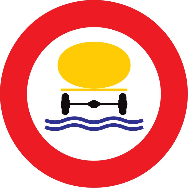 verkeersbord verbodsborden Verboden toegang voor bestuurders met gevaarlijke verontreinigende stoffen.