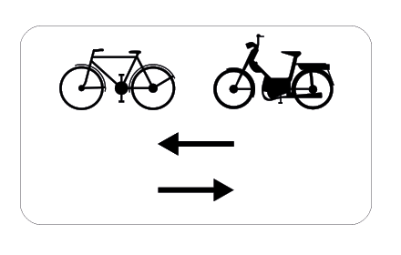 verkeersbord onderbord fietsers bromfietsers M10