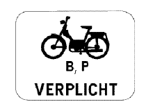 verkeersbord onderbord fietsers bromfietsers M14