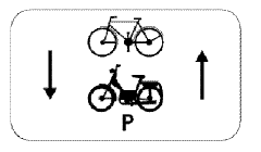 verkeersbord onderbord fietsers bromfietsers M17