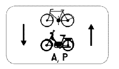 verkeersbord onderbord fietsers bromfietsers M18