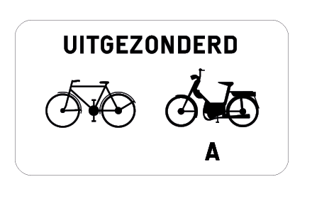 verkeersbord onderbord fietsers bromfietsers M3