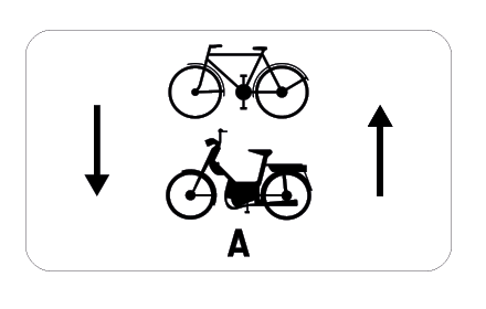 verkeersbord onderbord fietsers bromfietsers M5