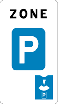 verkeersbord zone E9 parkeerschijf begin