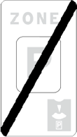 verkeersbord zone E9 pakeerschijf einde