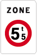 verkeersbord zone C21 verboden richting max beladen begin
