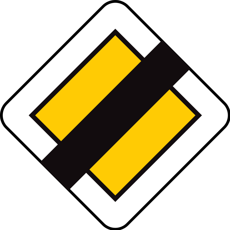 verkeersbord voorrangsbord Einde van voorrangsweg.