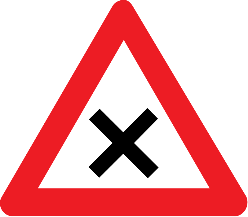 verkeersbord voorrangsbord Kruispunt met voorrang van rechts.