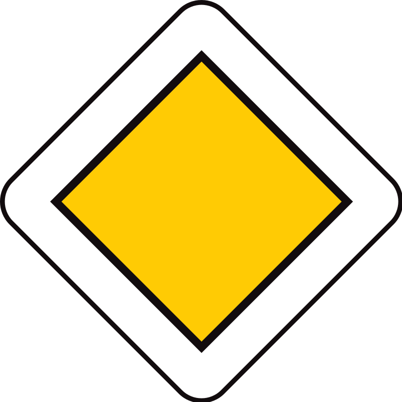 verkeersbord voorrangsbord Voorrangsweg.