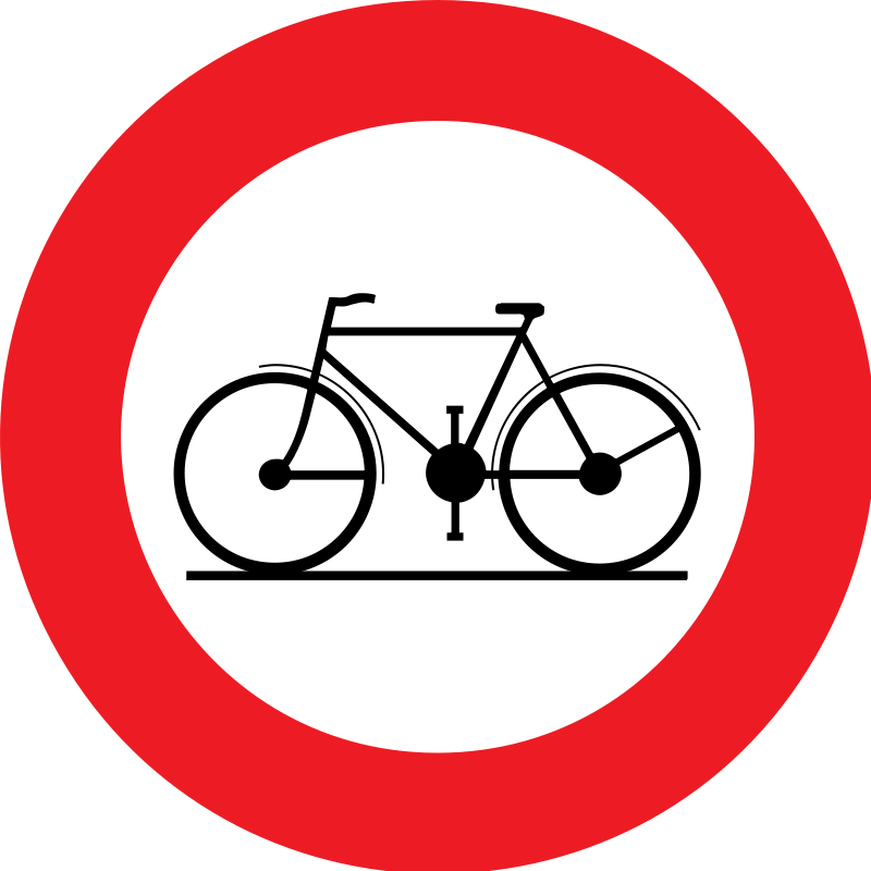 verkeersbord verbodsborden Verboden toegang voor bestuurders van rijwielen.