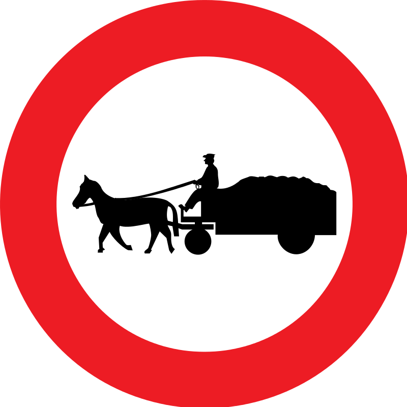 verkeersbord verbodsborden Verboden toegang voor bestuurders van gespannen.