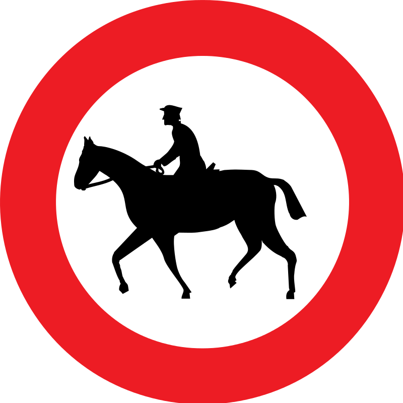 verkeersbord verbodsborden Verboden toegang voor ruiters.