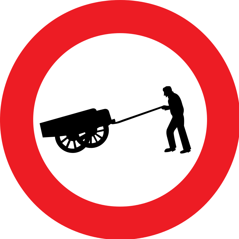 verkeersbord verbodsborden Verboden toegang voor bestuurders van handkarren.