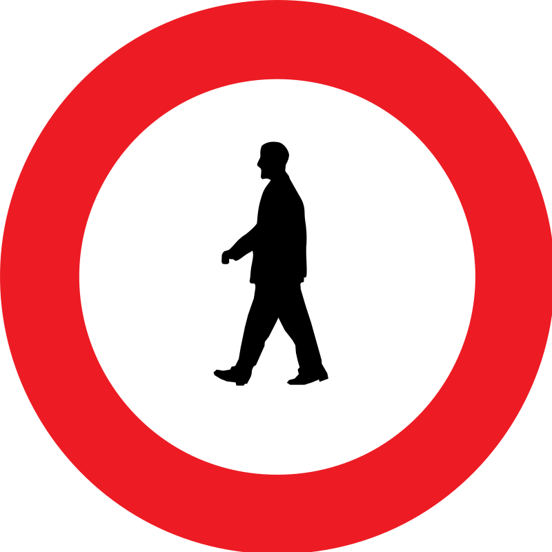 verkeersbord verbodsborden Verboden toegang voor voetgangers.