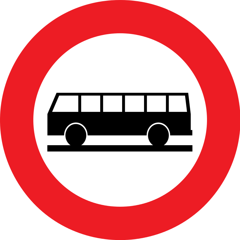 verkeersbord verbodsborden Verboden toegang voor bestuurders van autocars.