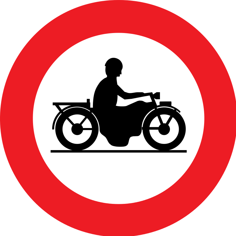 verkeersbord verbodsborden Verboden toegang voor bestuurders van motorfietsen.