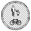 Verkeersbord Gebodsborden Deel van de openbare weg voorbehouden voor het verkeer van voetgangers en fietsers.