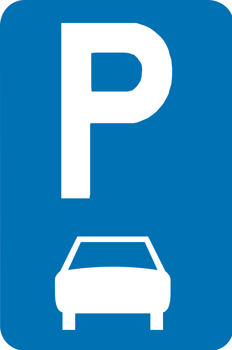 verkeersbord parkeerborden Parkeren uitsluitend voor motorfietsen, personenauto's, auto's voor dubbelgebruik en minibussen.