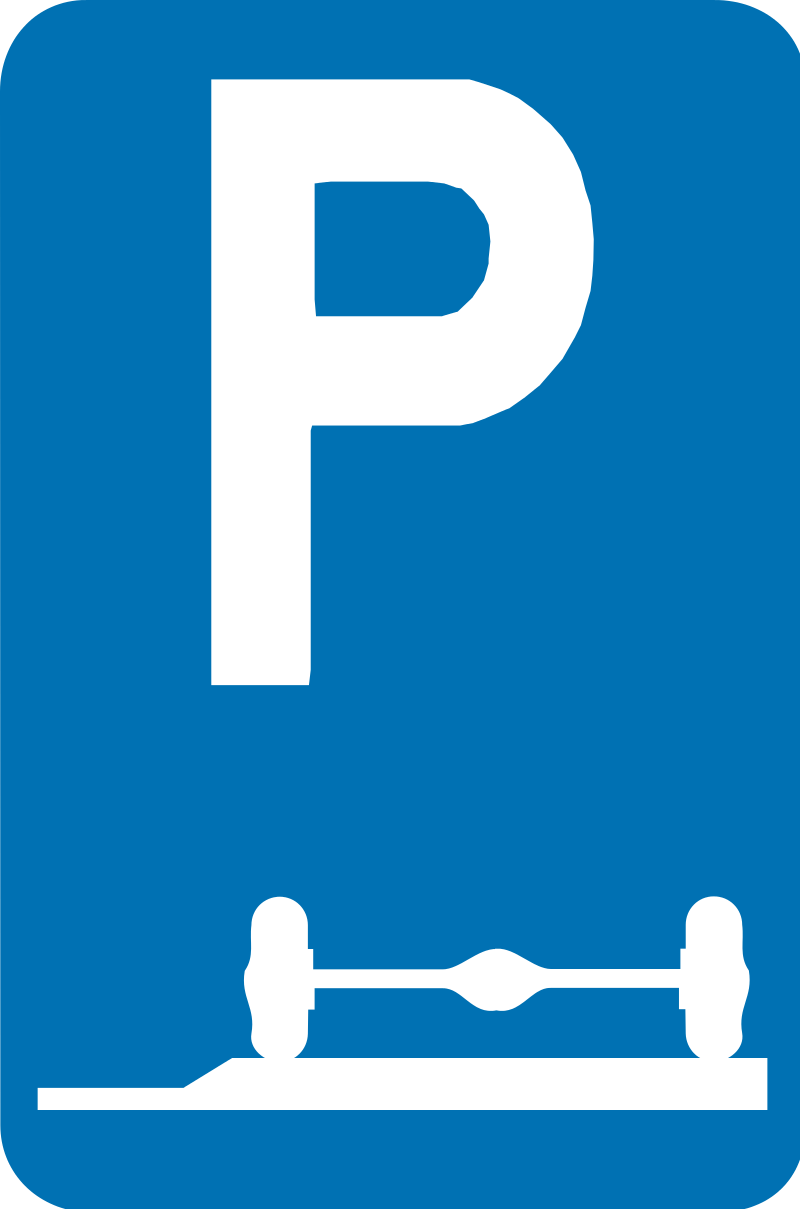 verkeersbord parkeerborden Verplicht parkeren op de berm of op het trottoir.