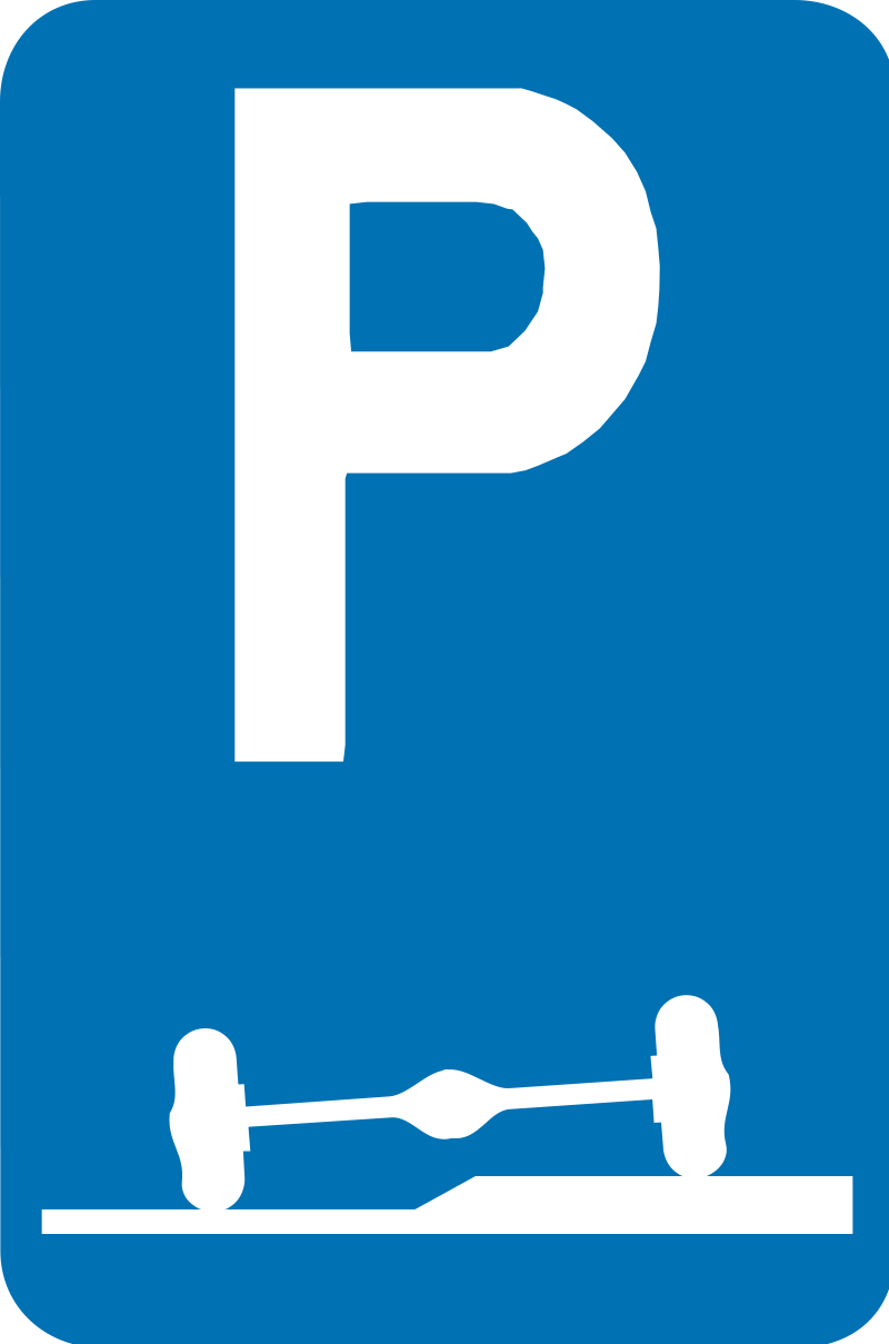 verkeersbord parkeerborden Verplicht parkeren deels op de berm of op het trottoir.