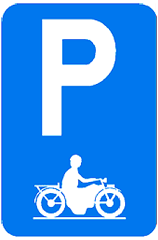 verkeersbord parkeerborden Parkeren uitsluitend voor motorfietsen.