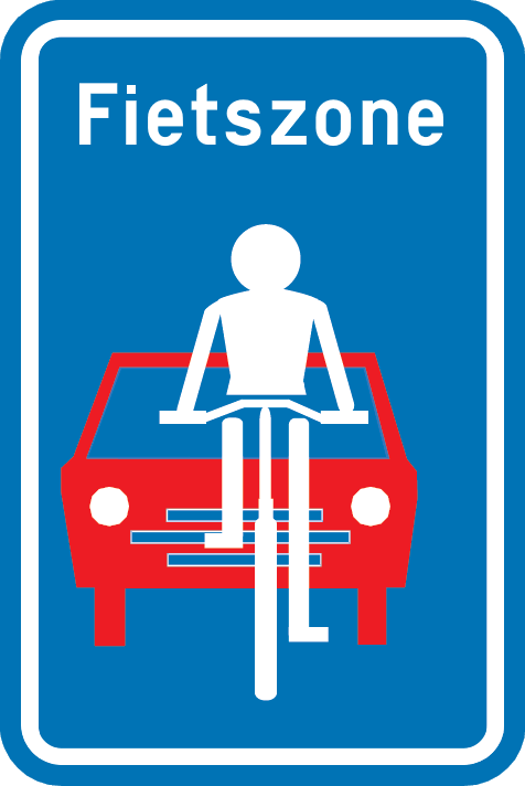 Verkeersbord Aanwijzingsbord F111 Begin van een fietszone