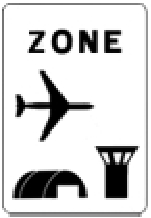 Verkeersbord Aanwijzingsbord F119 Begin van een luchthavengebied.