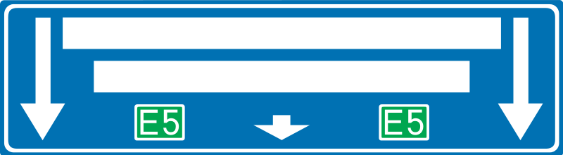Verkeersbord Aanwijzingsbord F15 Verkeersbord dat de keuze van een richting voorschrijft