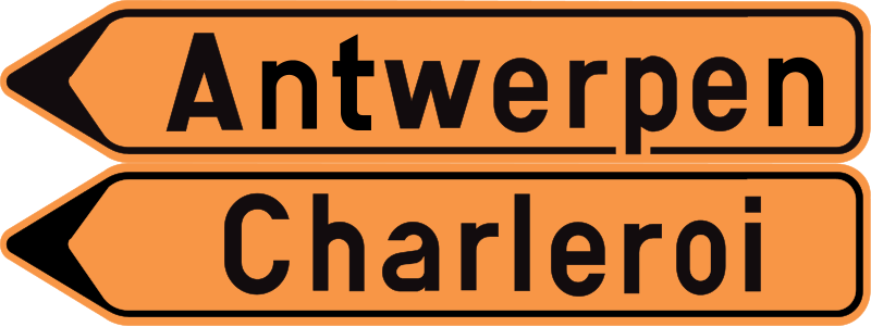 Verkeersbord Aanwijzingsbord F41 Wegwijzer, omleggingsweg