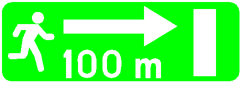 Verkeersbord Aanwijzingsbord F52bis Vluchtroute, rechts