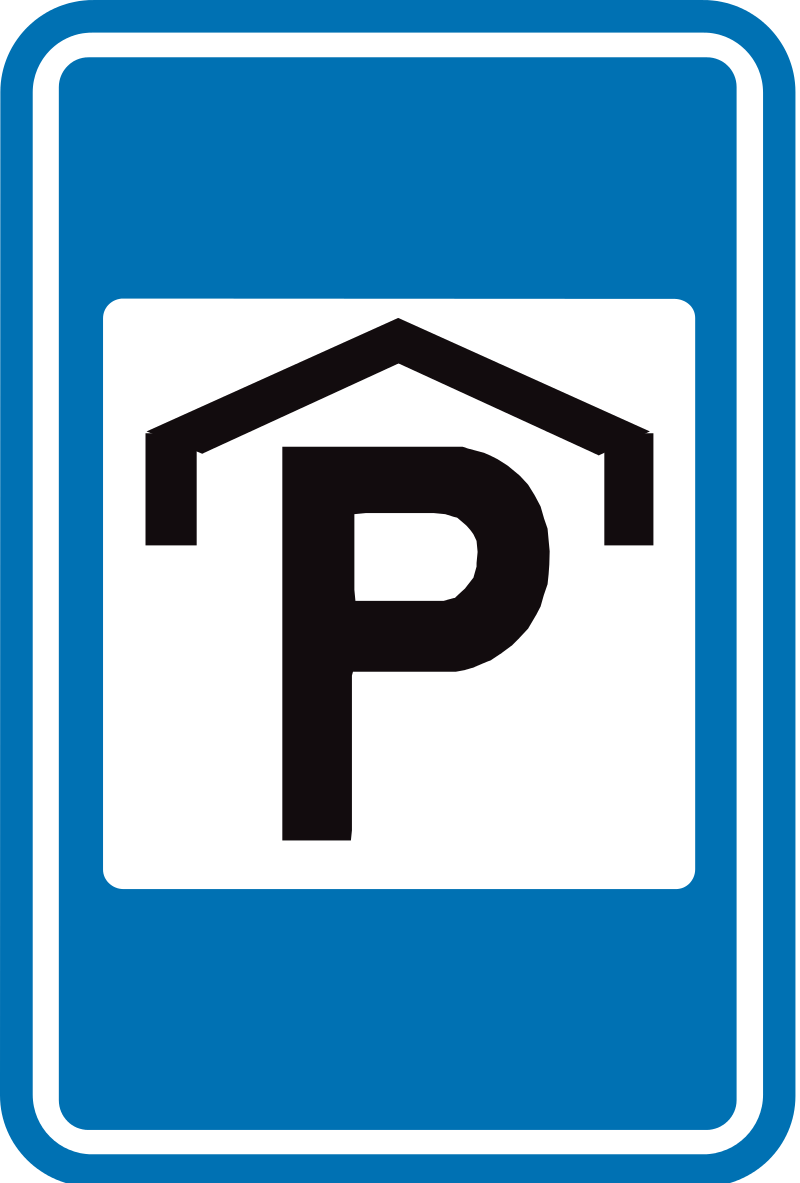 Verkeersbord Aanwijzingsbord F60 Aankondiging van een overdekte parking
